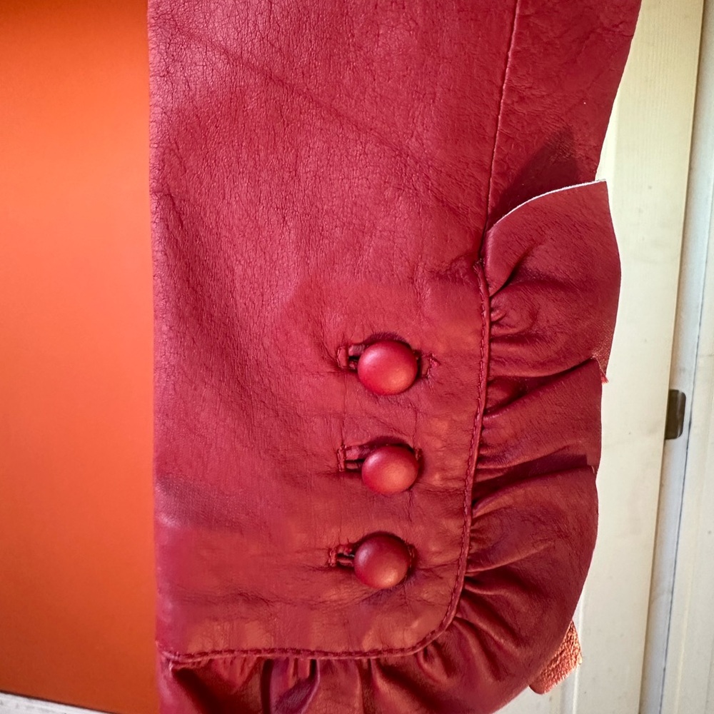 100% GENUINE LEATHER CROPPED SHRUG BOLERO JACKET BLAZER COAT - Picture 3 of 3